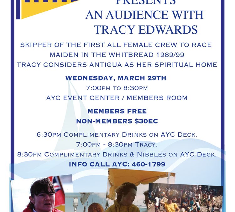 Tracy Edwards at AYC – Wed 29th March