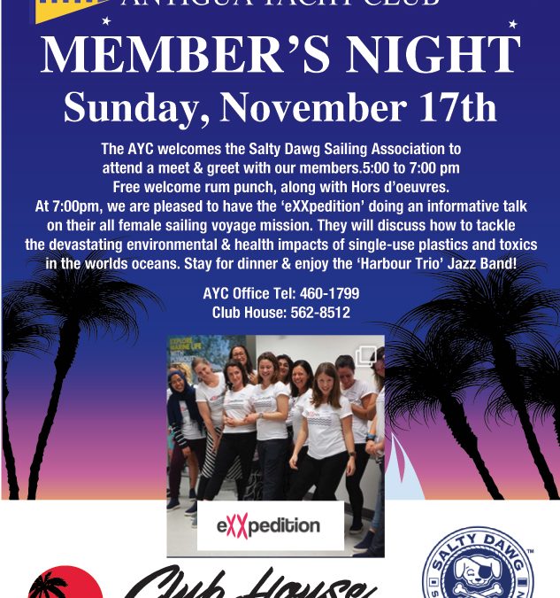 Member’s Night  – Sunday, November 17th