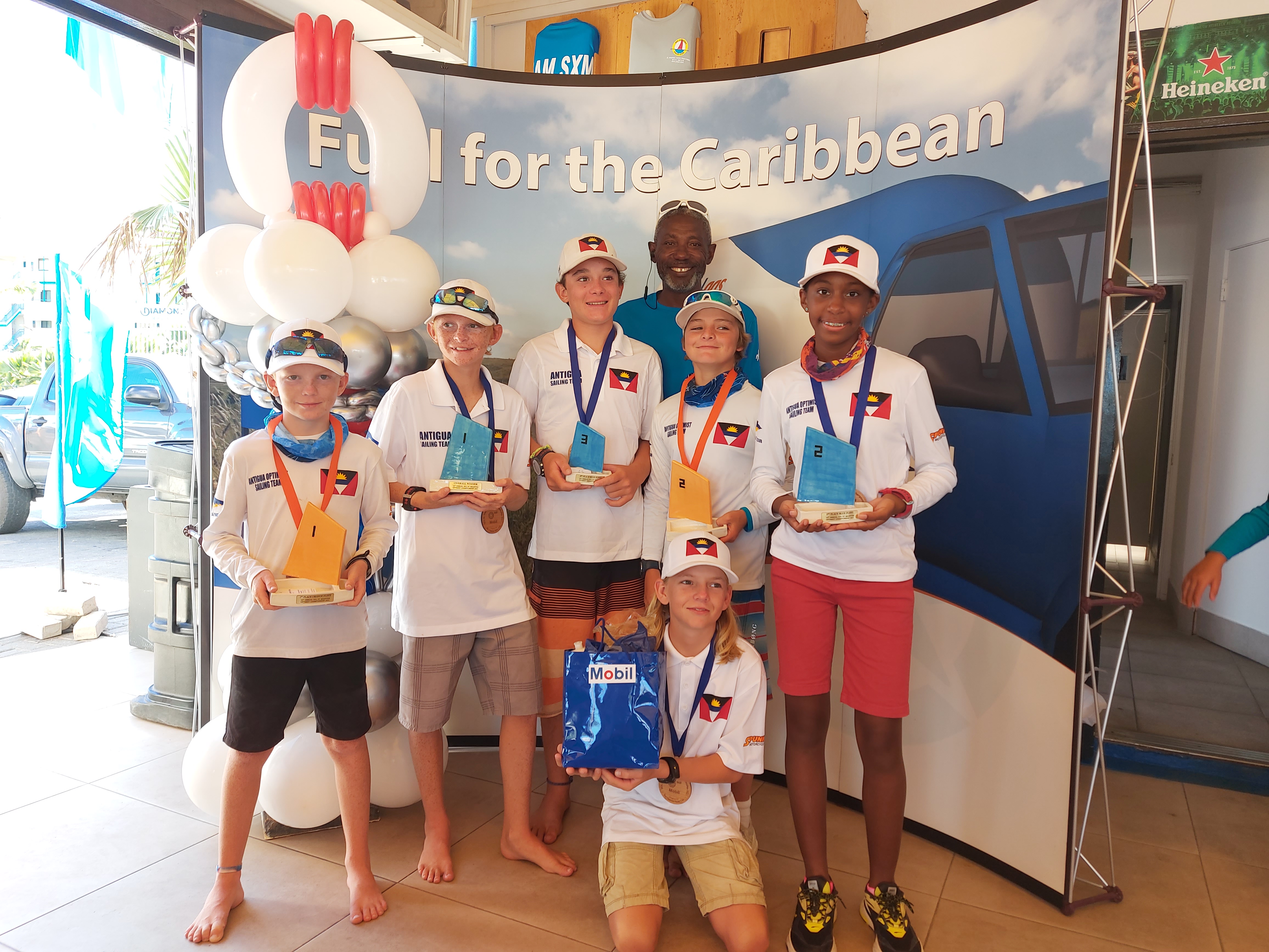 Antigua Yacht Club had a total of six Optimist Sailors for the 16th annual Sol St. Maarten Optimist Championship