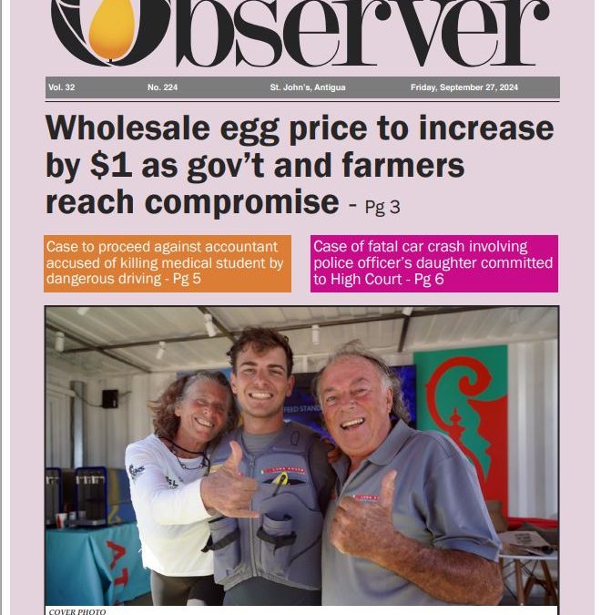 Daily Observer Article – Young Antiguan sailor races to victory in Youth America’s Cup